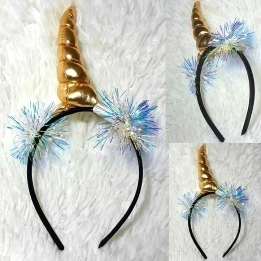Twisty Golden Alicorn Unicorn Sparkly Head BandT